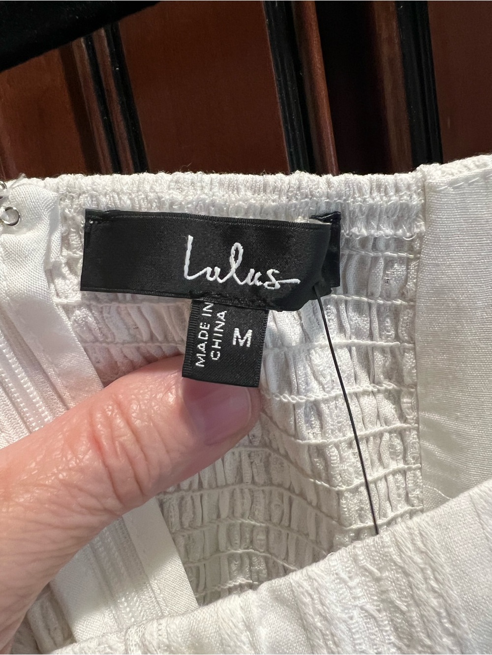 NWT Lulus Khamari White Textured Drop Waist Bubble-hem Mini Dress - M - Picture 10 of 13